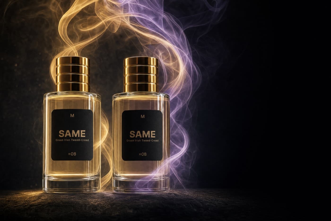 Dos fragancias SAME mezclándose en humo de color, Crea tu Aroma